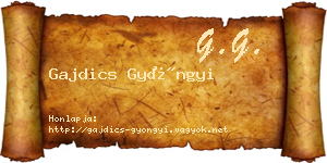 Gajdics Gyöngyi névjegykártya